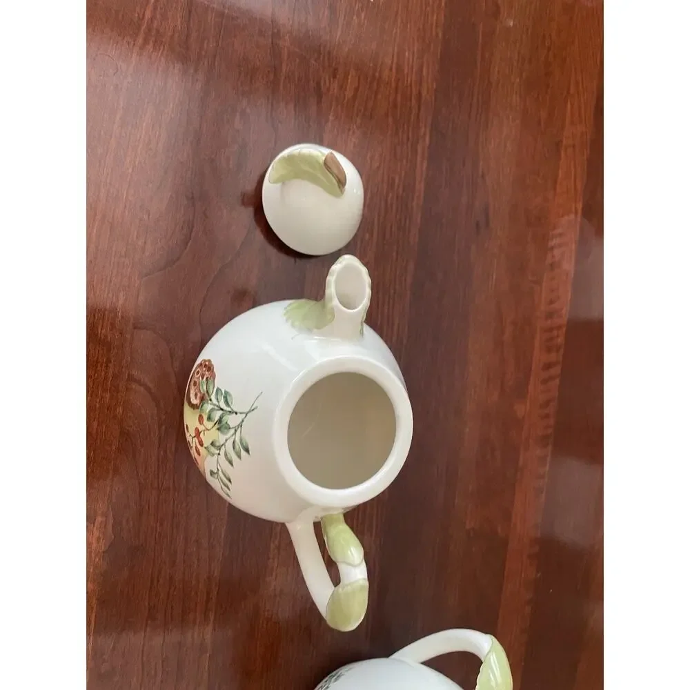 Lenox WILLIAMSBURG BOXWOOD AND PINE - Covered Sugar Bowl and Creamer w/Lid